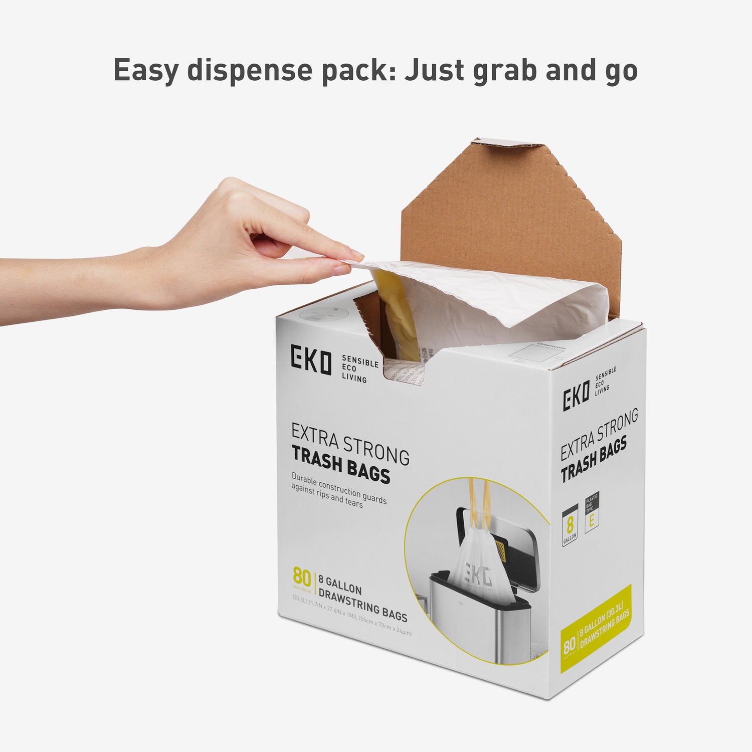 Box of Size E Bin Liners 25L-35L, 80 bags