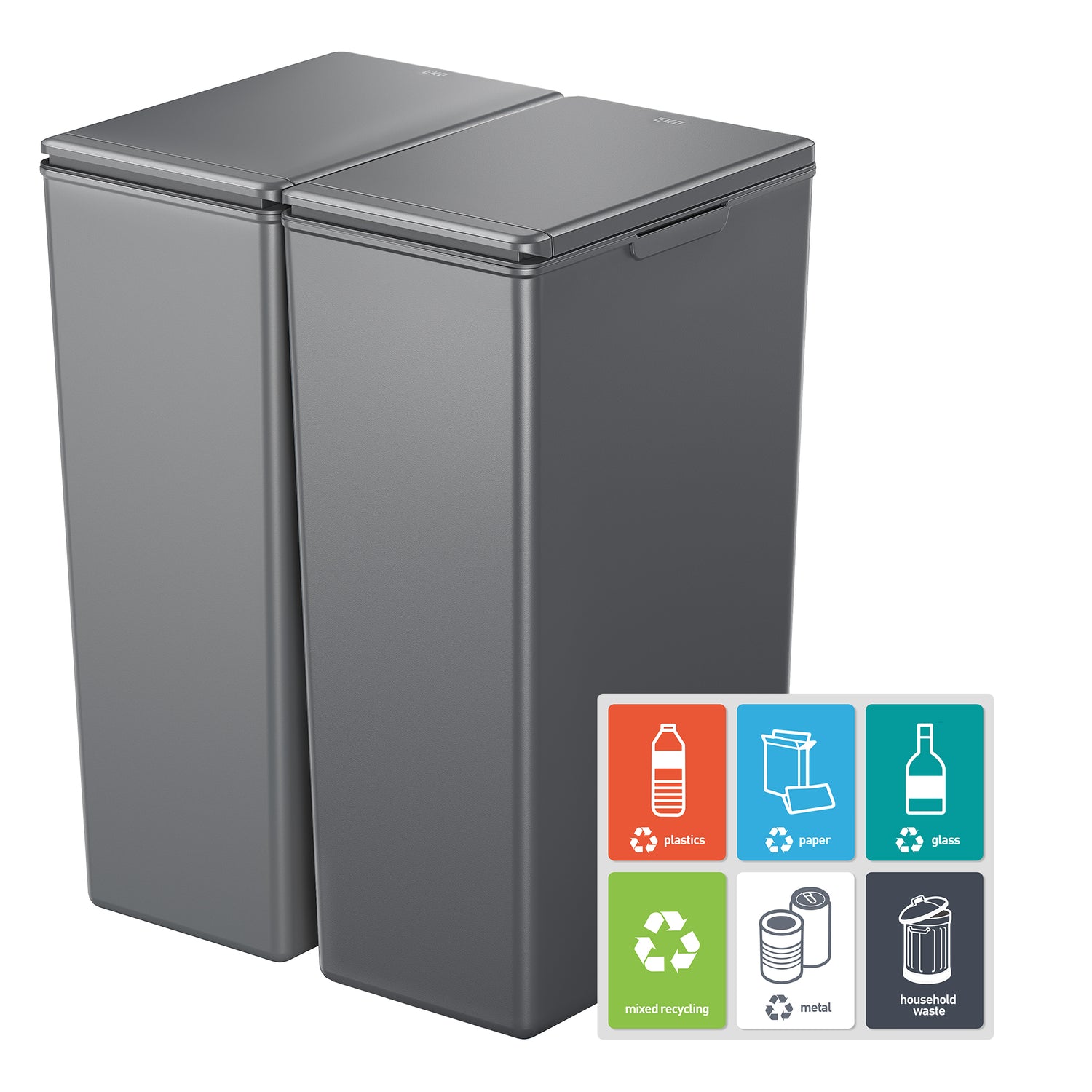 Morandi Touch Bin 40L Twin Pack