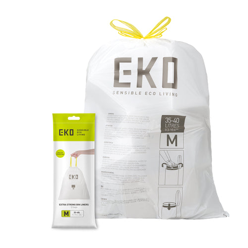 Size M Bin Liners 35L-40L, 12 bags