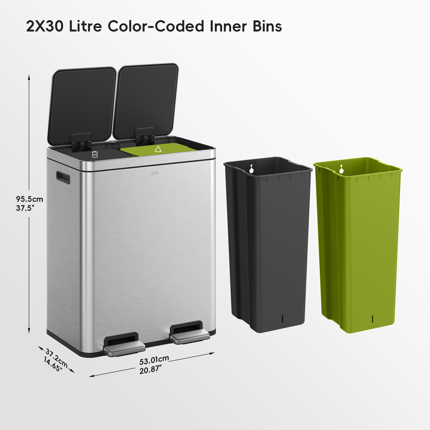 Edison Pedal Bin 30+30L