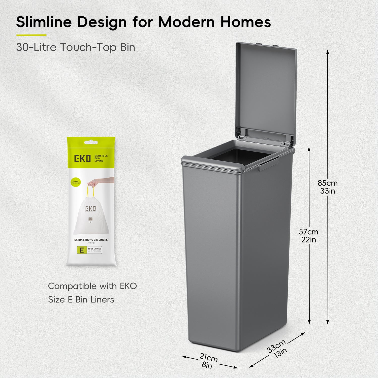 Morandi Touch Bin 30L Twin Pack