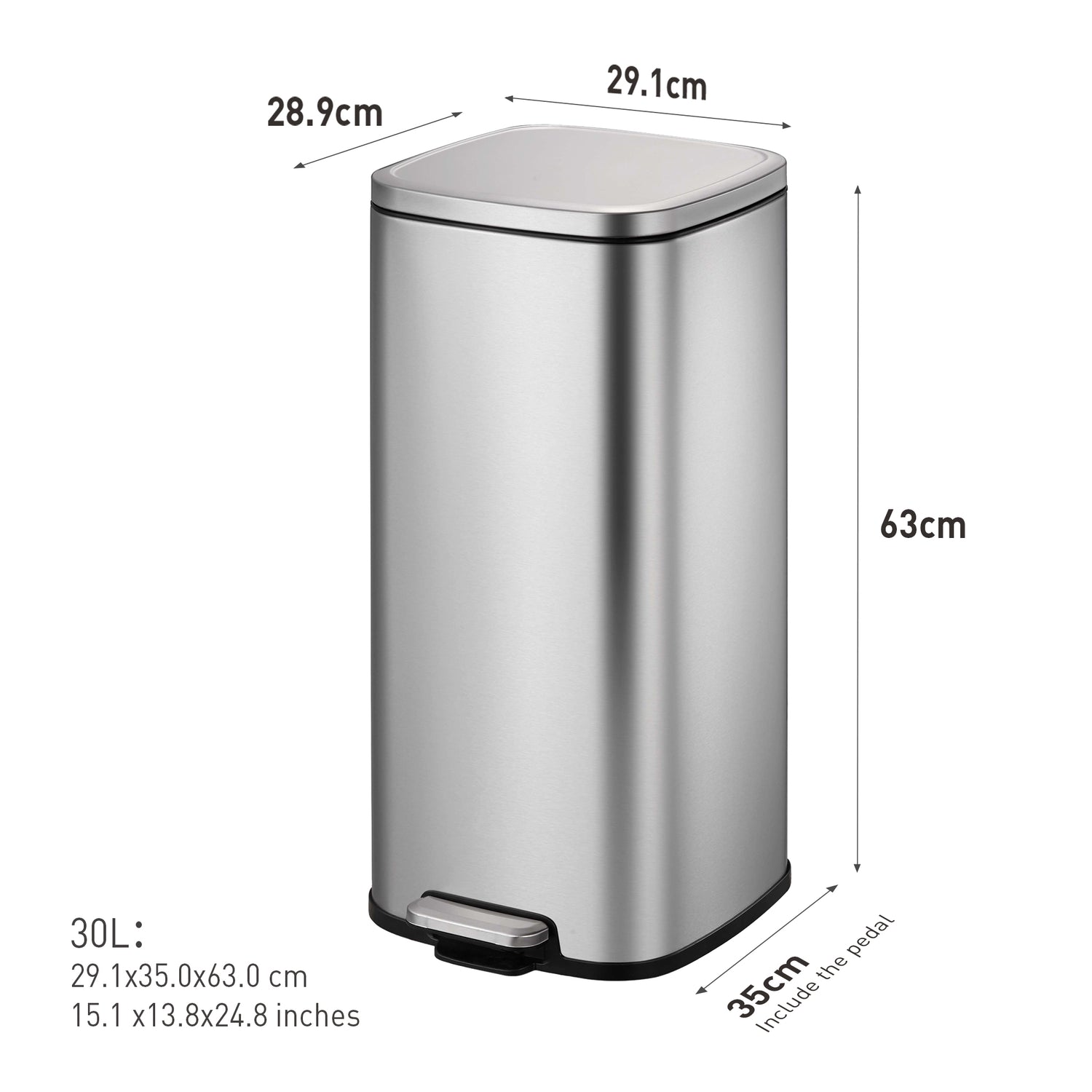 Stella Pedal Bin 30L