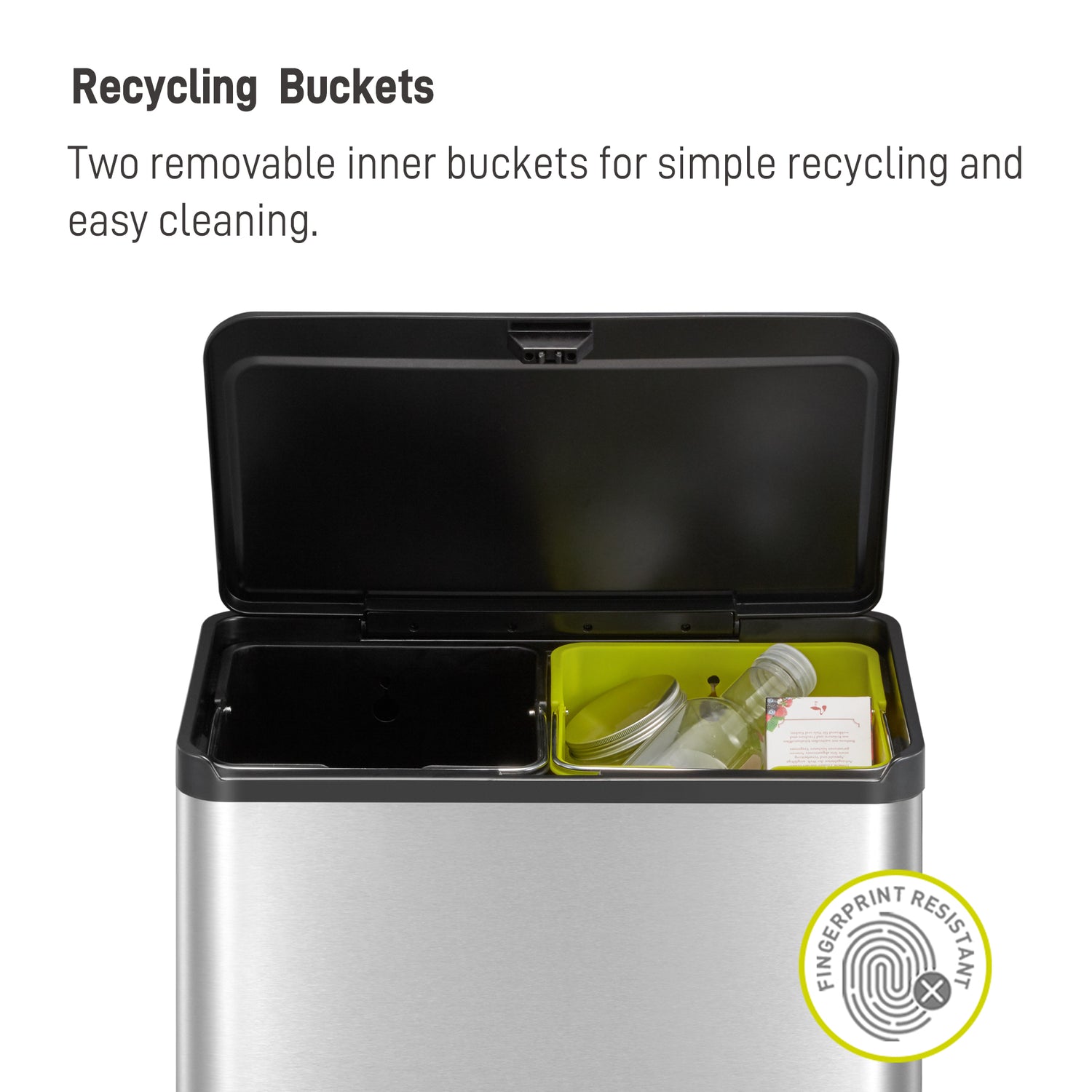 Essential Recycling Touch Bin 20L+20L