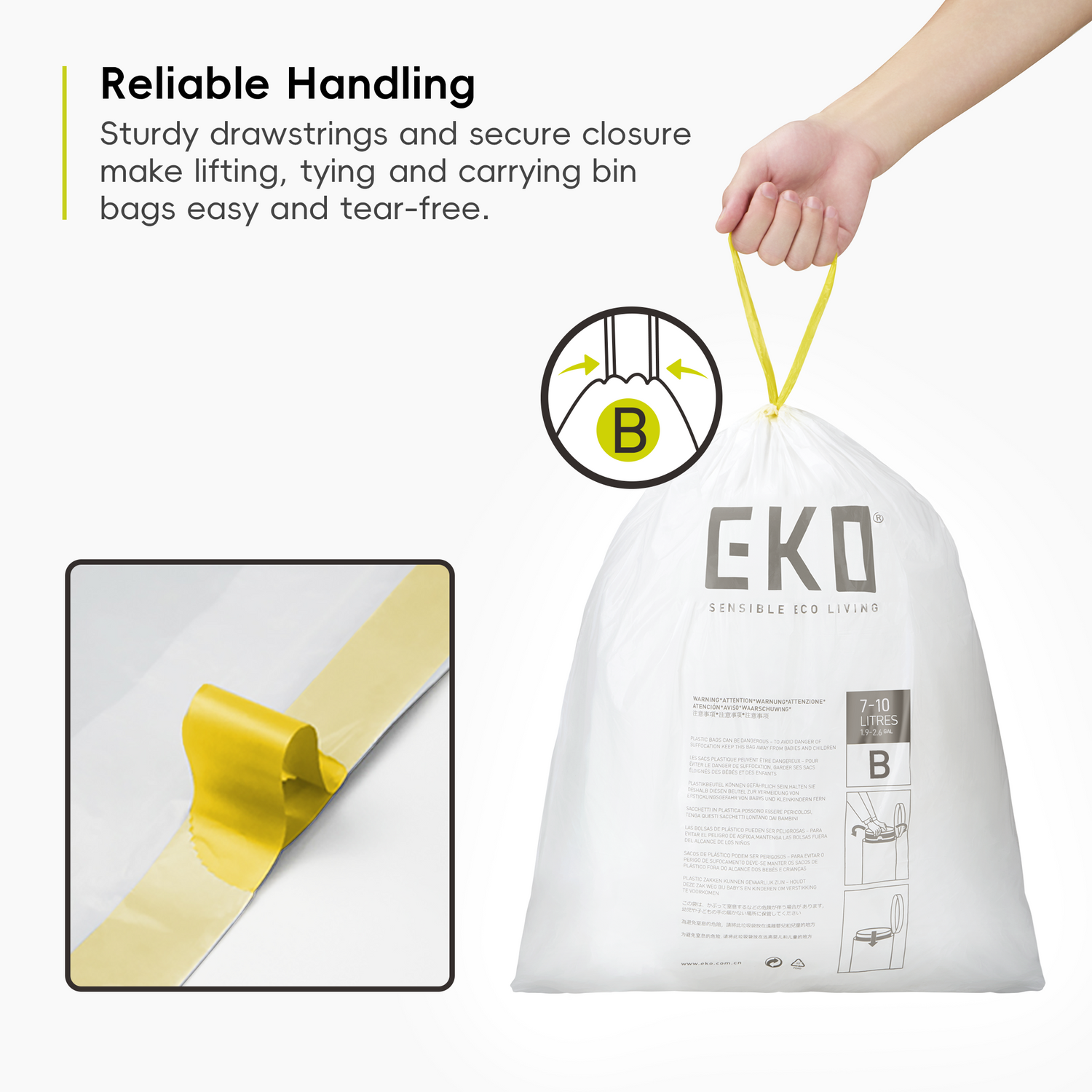 3 Pack of Size B Bin Liners 7L-10L