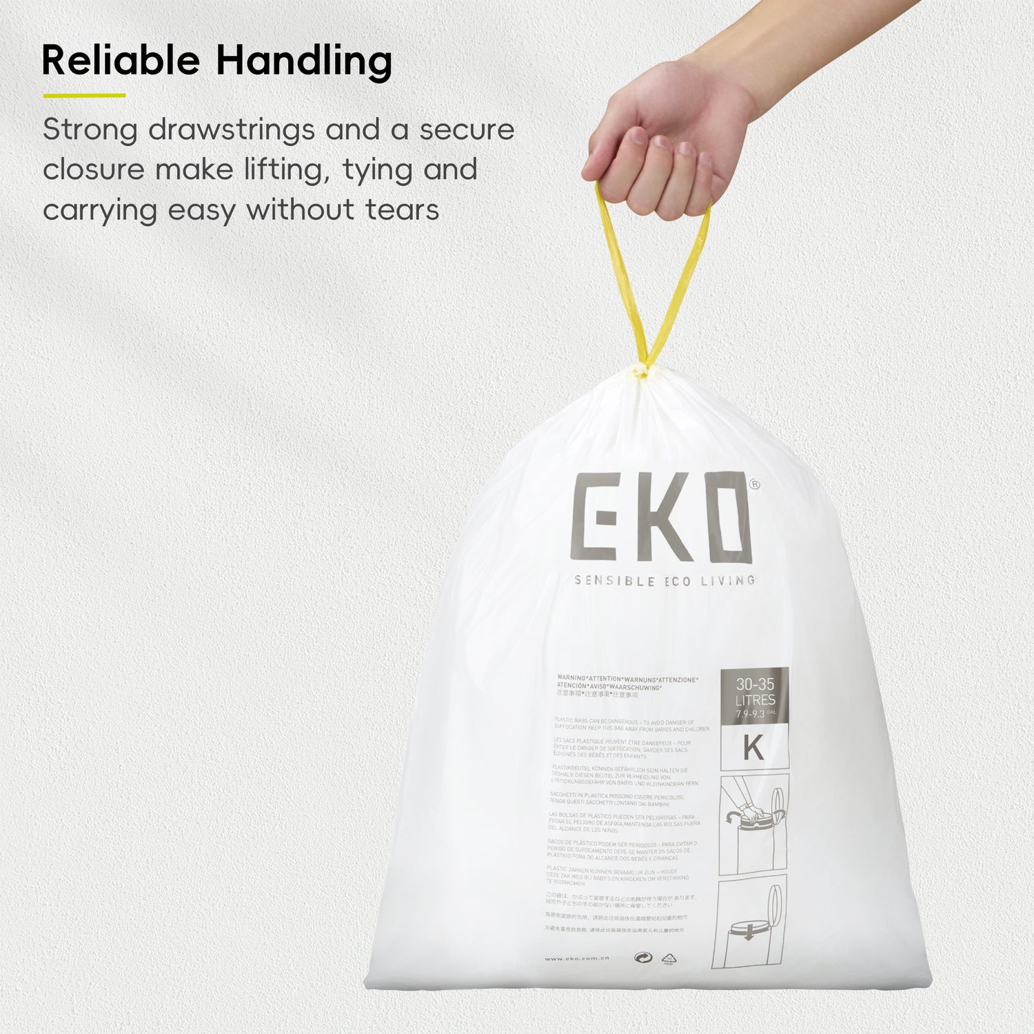 Size K Bin Liners 30L-35L, 12 bags