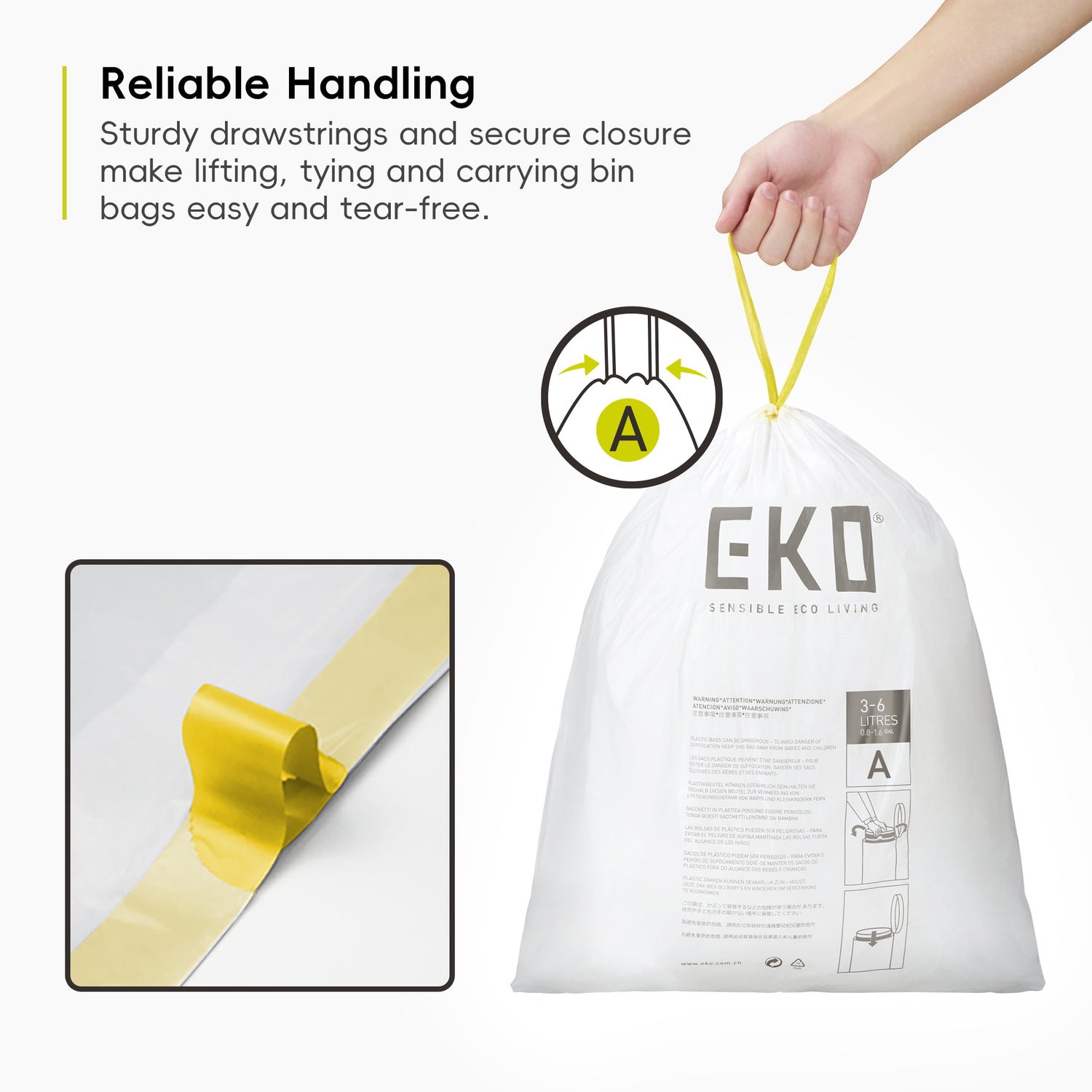 3 Pack of Size A Bin Liners 3L-6L