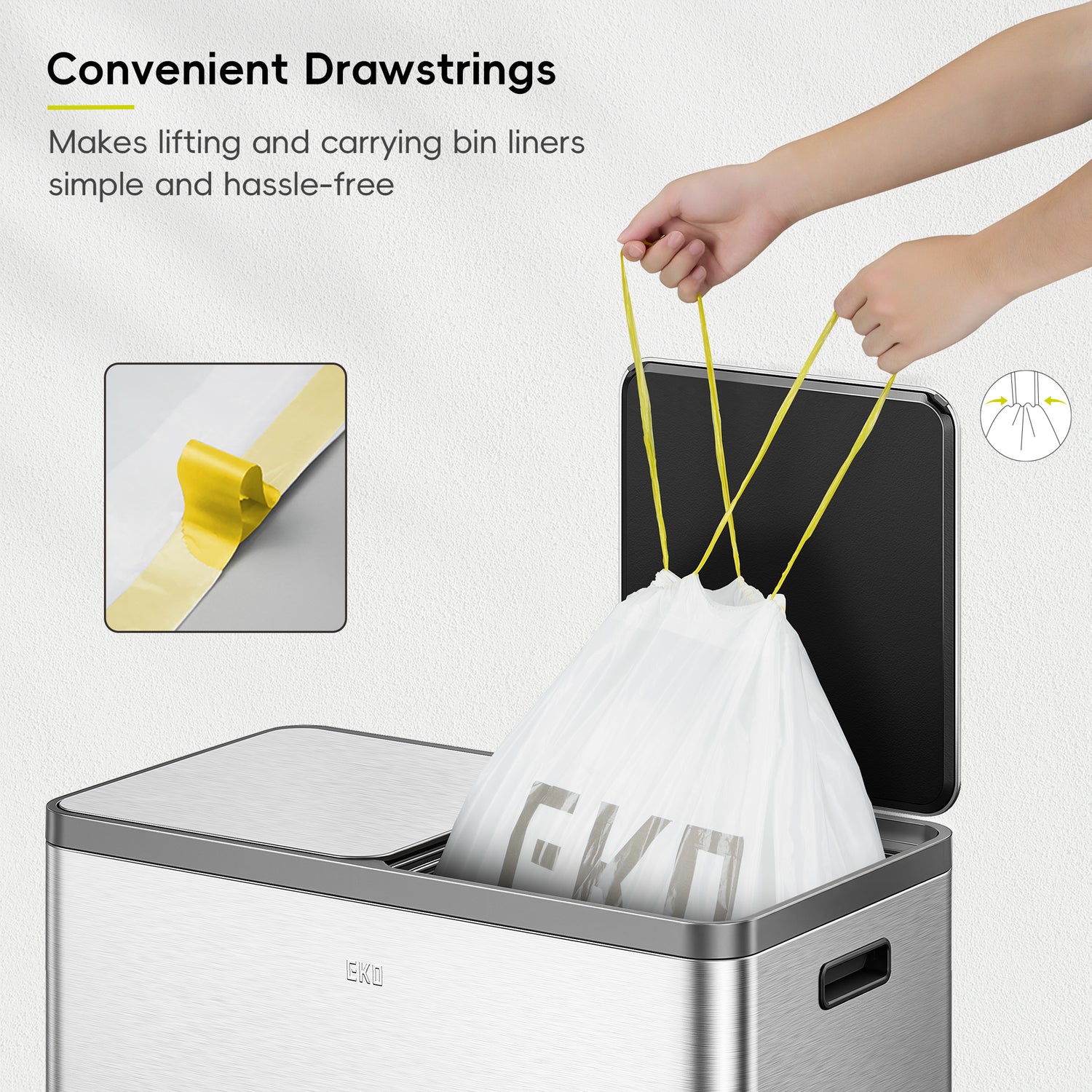 Size M Bin Liners 35L-40L, 12 bags