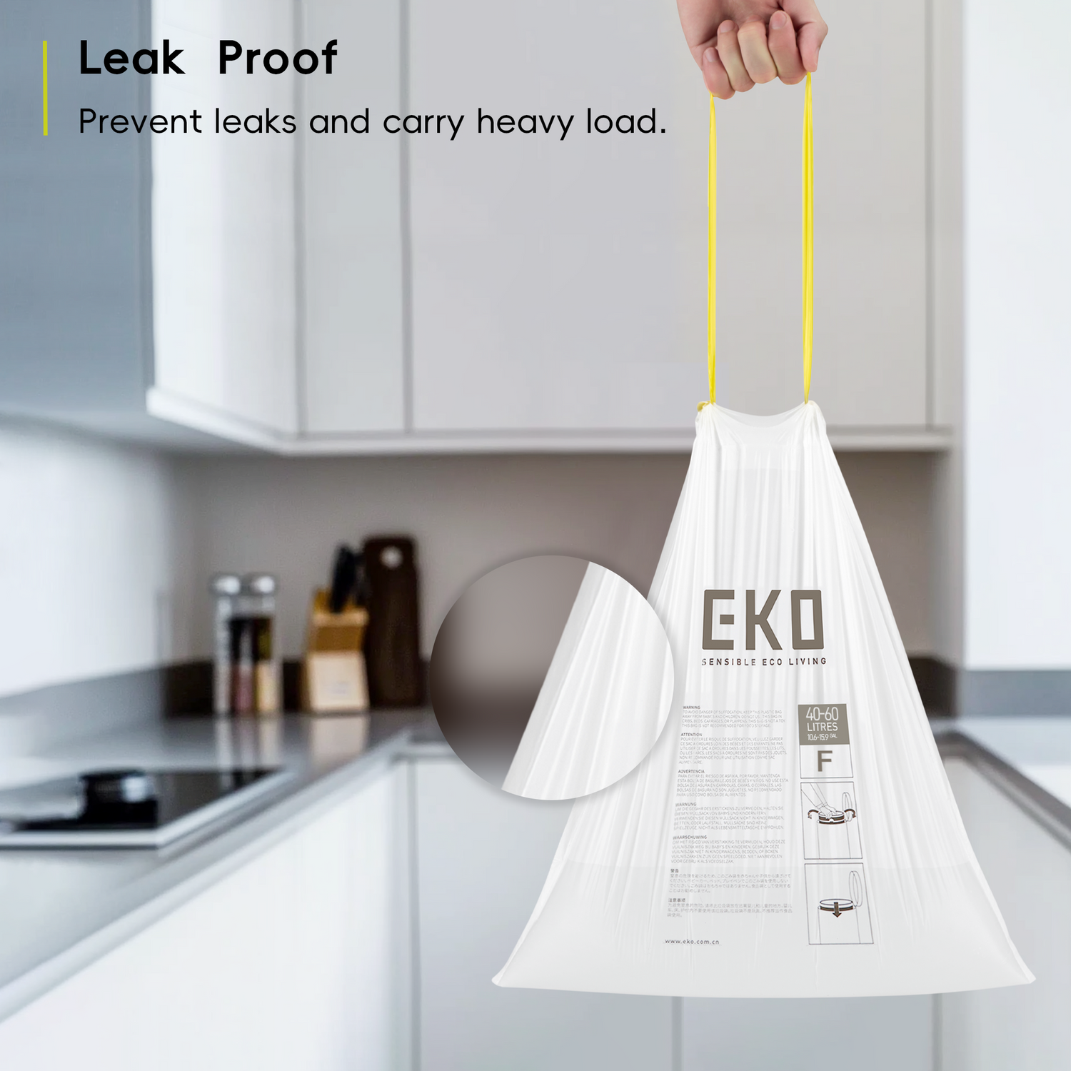 Size F Bin Liners 40L-60L, 12 bags
