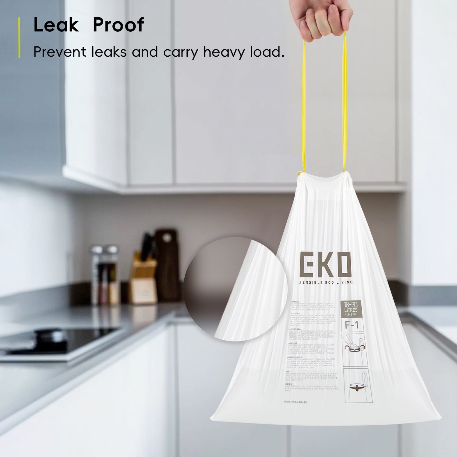 3 Pack of Size F-1 Bin Liners 18L-30L