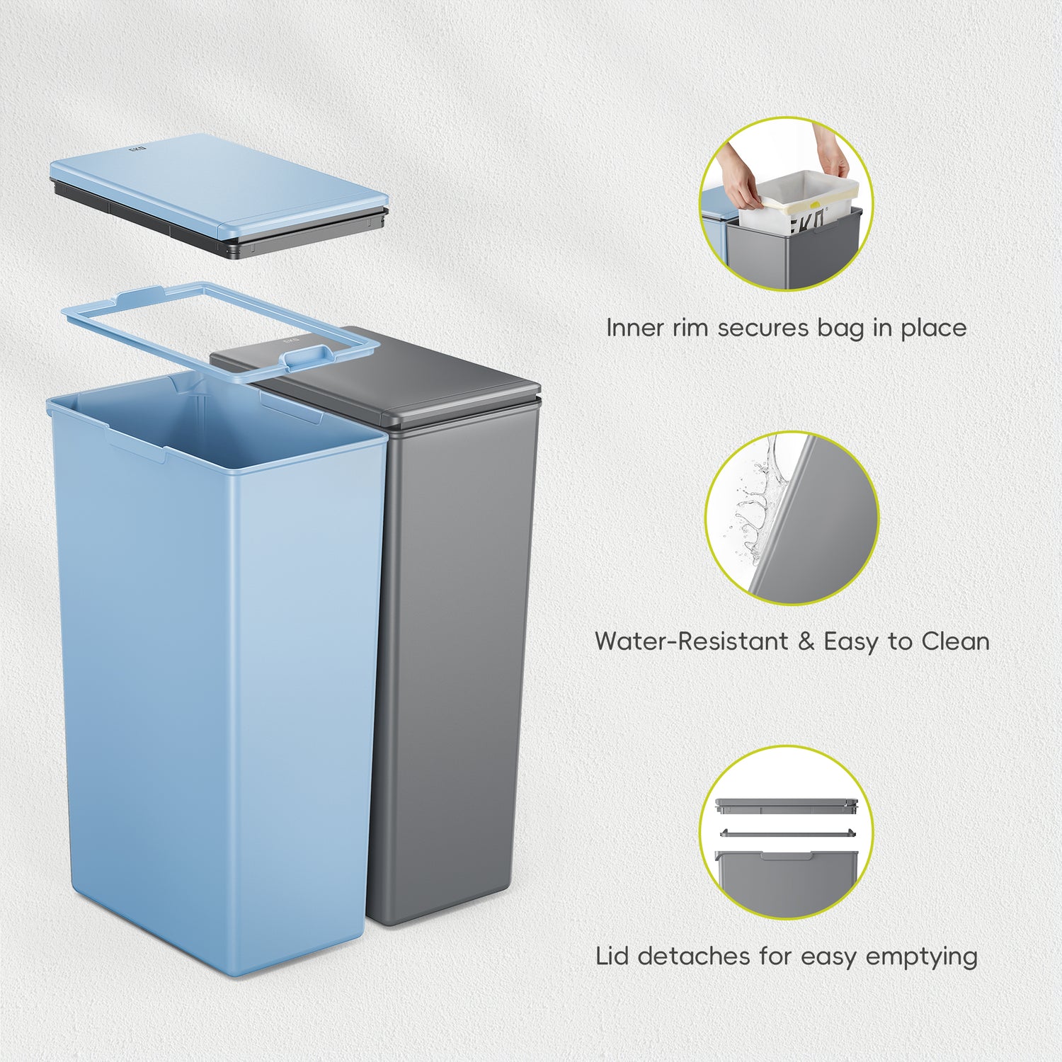 Morandi Touch Bin 30L Twin Pack