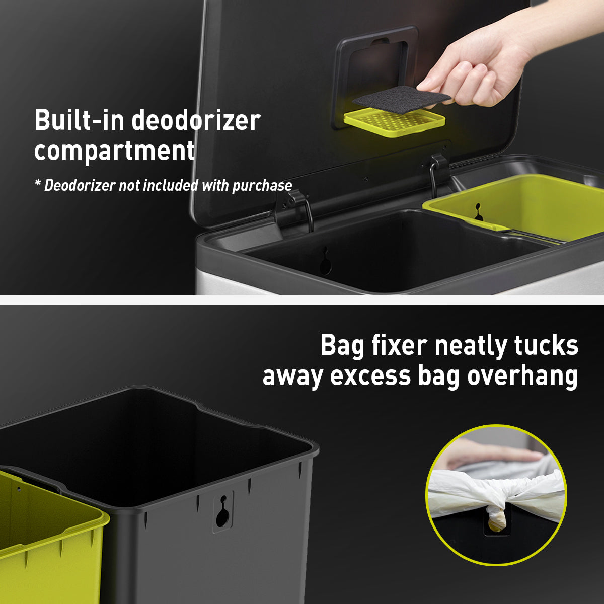 Ecocasa II Recycling Pedal Bin 36L+24L