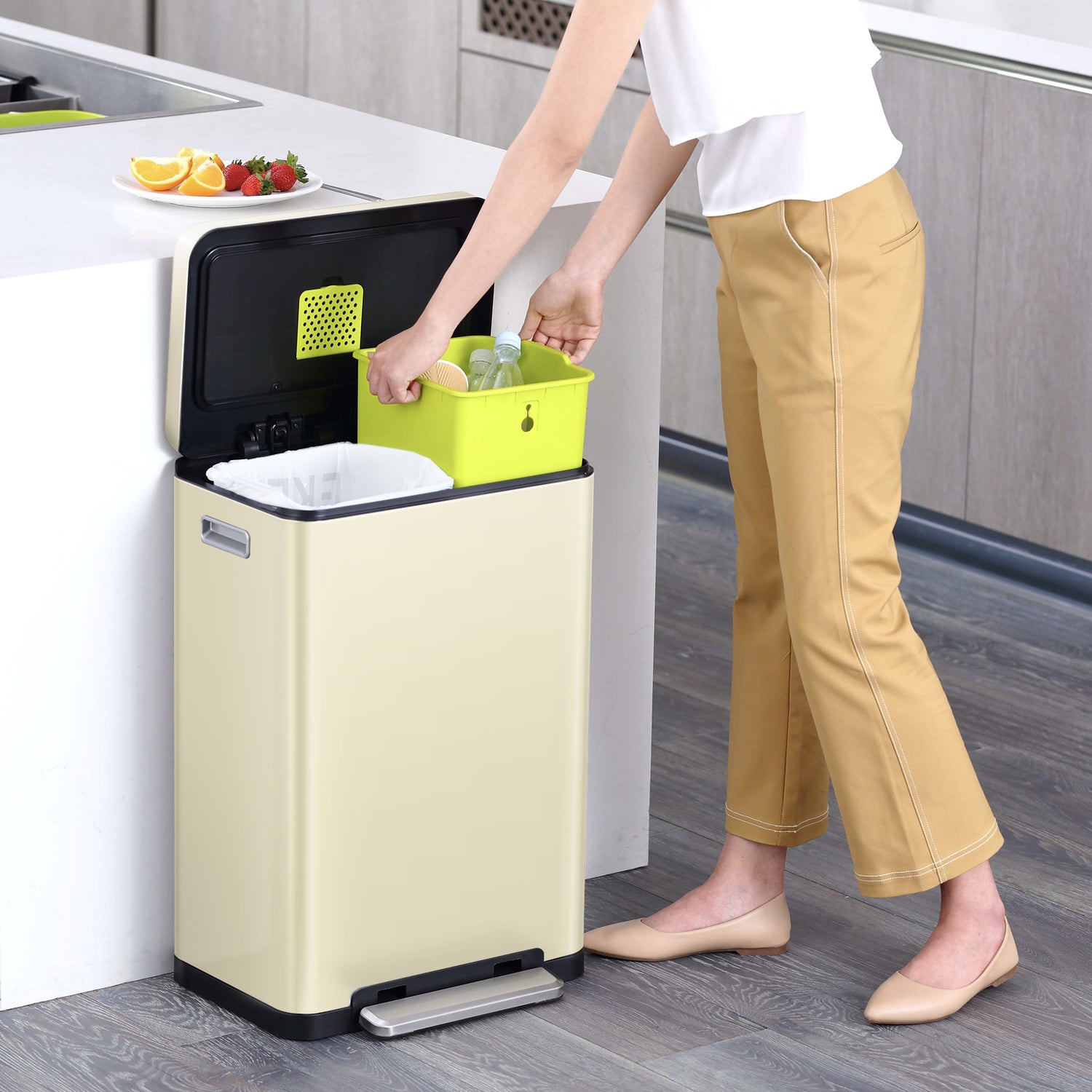 X Cube Recycling Pedal Bin 20L+20L