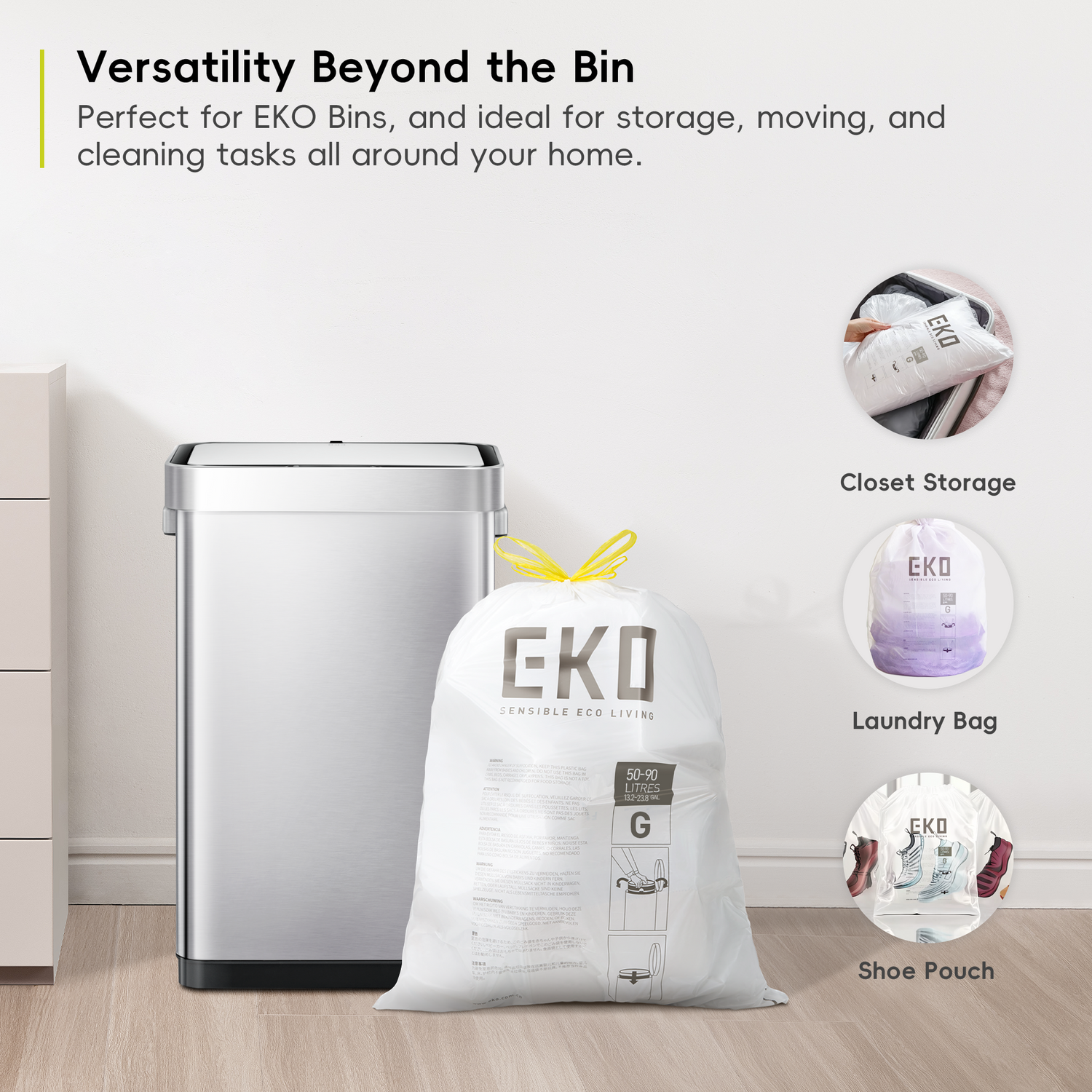 3 Pack of Size G Bin Liners 50L-90L