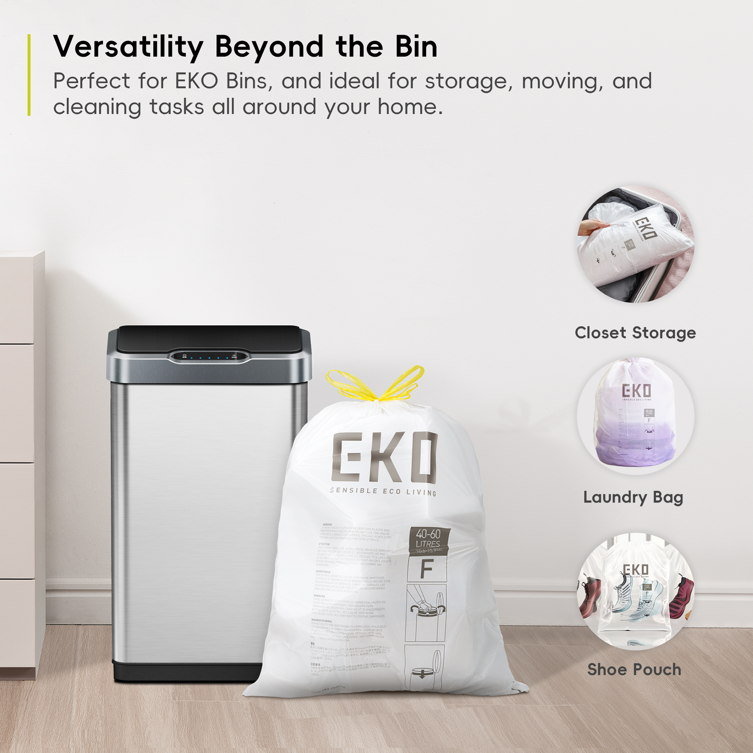 Size F Bin Liners 40L-60L, 12 bags