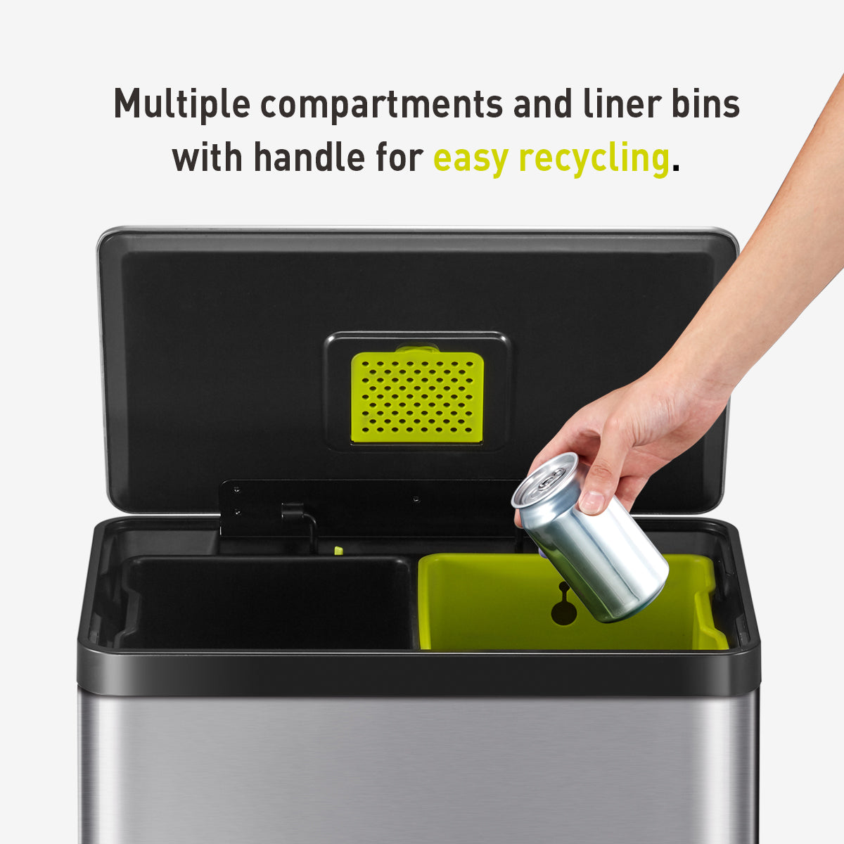 Ecocasa II Recycling Pedal Bin 20L+20L