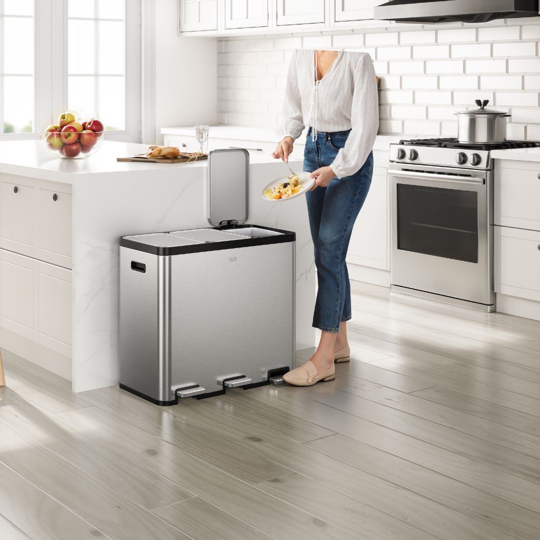Ecocasa Recycling Pedal Bin 20L+20L+20L