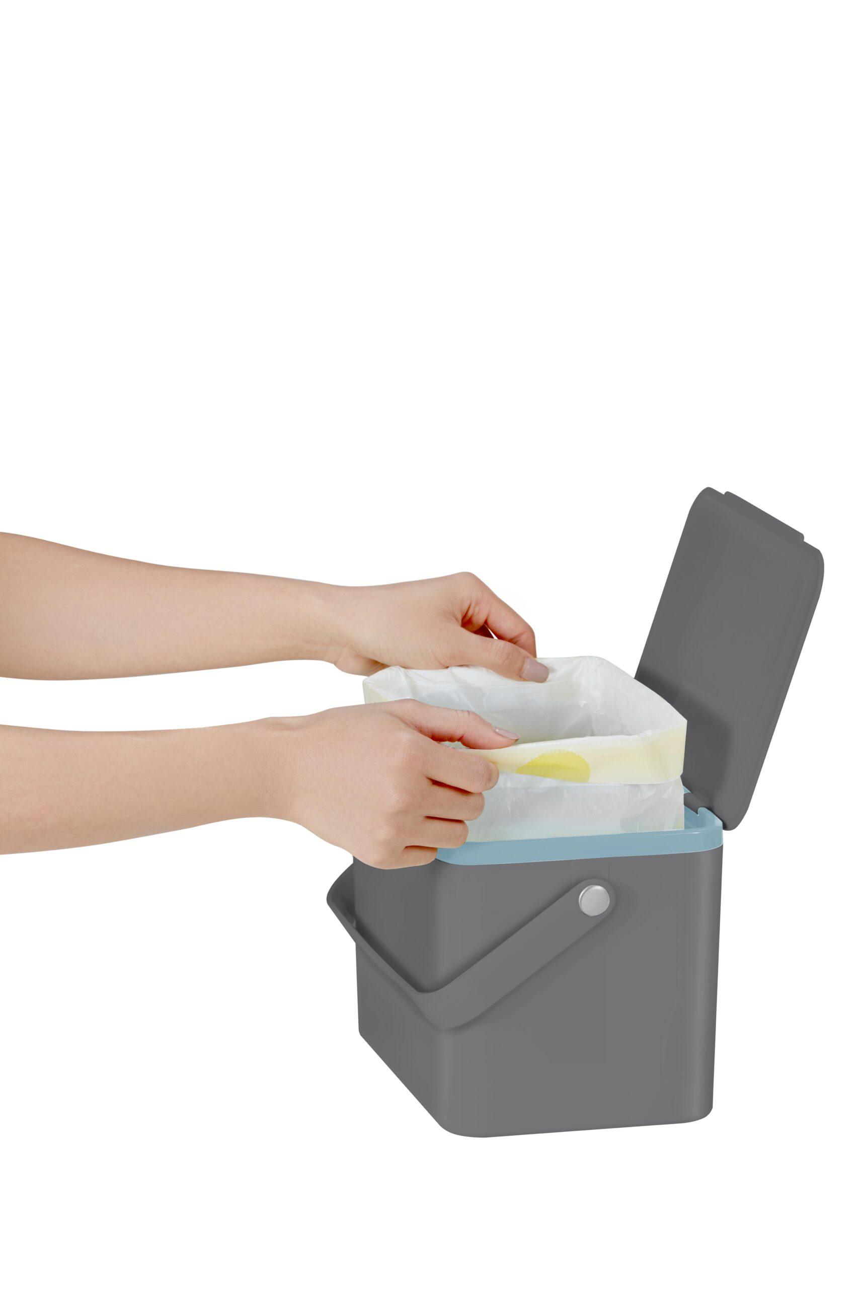 Eko Deco Food Waste Caddy Countertop Bin For Compostable Waste Grey 4 Litre