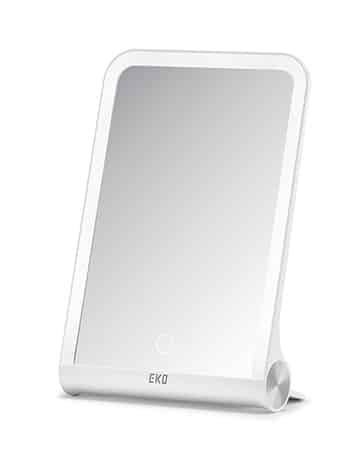 portable, foldable mirror with 3 LED light options